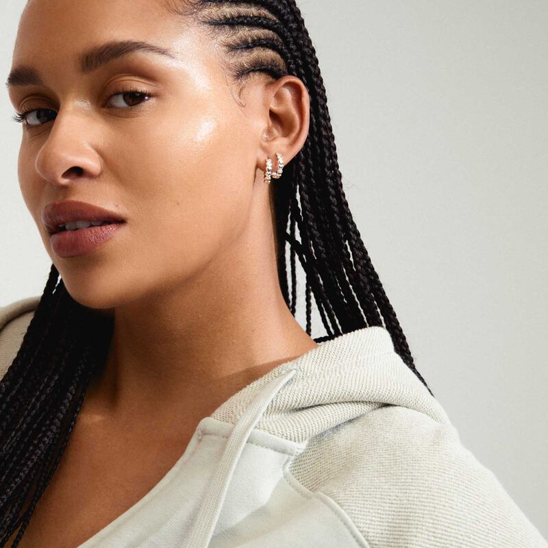 Pilgrim Maeve Recycled Hoop Earrings - Silver Plated image number 1